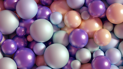 Beautiful festive background with balloons. 3d illustration, 3d rendering.