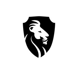 lion logo, royal king animal, vector illustration