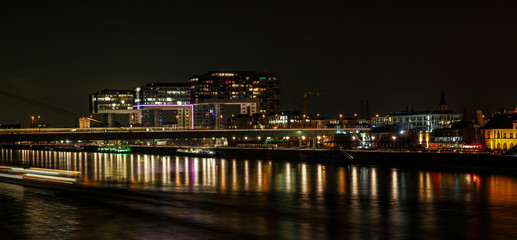 Cologne a city on the Rhine at night as a skyline