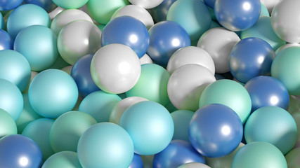 Beautiful festive background with balloons. 3d illustration, 3d rendering.