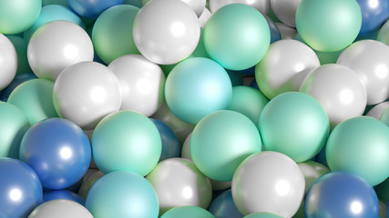 Beautiful festive background with balloons. 3d illustration, 3d rendering.