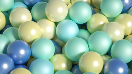 Beautiful festive background with balloons. 3d illustration, 3d rendering.