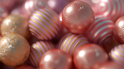 Beautiful festive background with balloons. 3d illustration, 3d rendering.