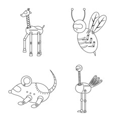 Vector design of toy and automation sign. Set of toy and science stock vector illustration.