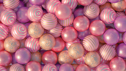 Beautiful festive background with balloons. 3d illustration, 3d rendering.