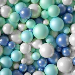 Beautiful festive background with balloons. 3d illustration, 3d rendering.