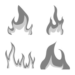 Vector illustration of flaming and danger logo. Set of flaming and dangerous vector icon for stock.