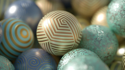 Beautiful festive background with balloons. 3d illustration, 3d rendering.