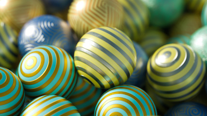 Obraz premium Beautiful festive background with balloons. 3d illustration, 3d rendering.