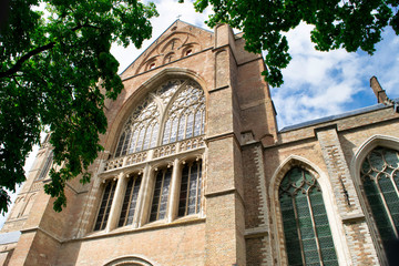 Exterior of an old church in Bruges