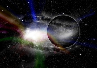 Obraz premium galaxy in a free space. 3D rendering