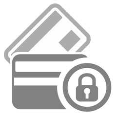 Security icons set - lock credit cards. Vector icon.