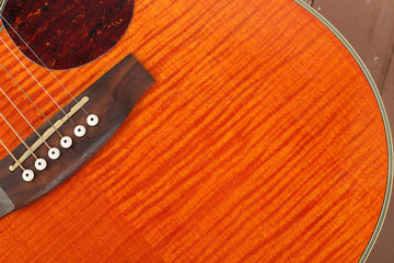 Musical instrument - Fragment orange acoustic guitar