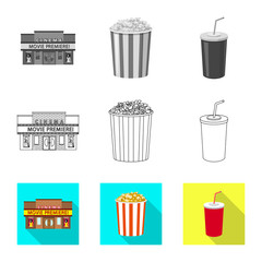 Isolated object of television and filming icon. Collection of television and viewing stock vector illustration.