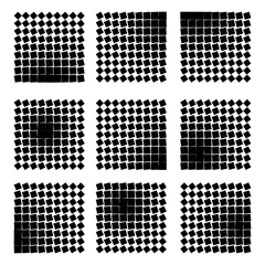 Linear halftone pattern. Circles, speckles, polka dot background / pattern - 285041026