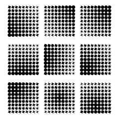 Linear halftone pattern. Circles, speckles, polka dot background / pattern
