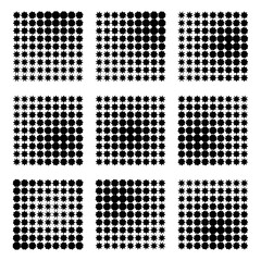 Linear halftone pattern. Circles, speckles, polka dot background / pattern - 285041060