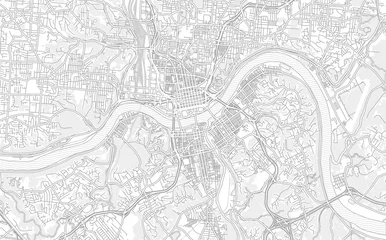 Fotobehang Cincinnati, Ohio, USA, bright outlined vector map © netsign