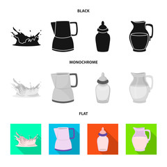 Vector illustration of farm and healthy icon. Collection of farm and organic stock symbol for web.