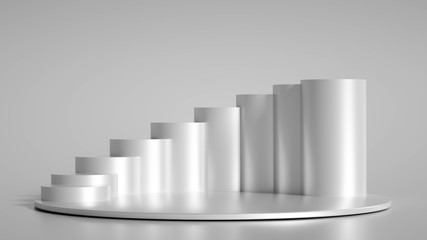Minimalism abstract background, pedestal. 3d illustration, 3d rendering.