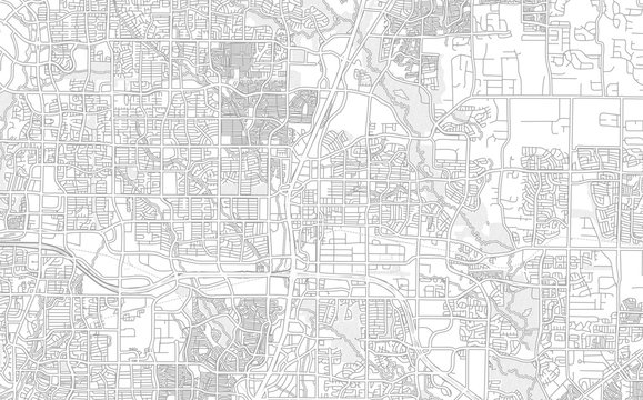 Plano, Texas, USA, bright outlined vector map