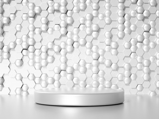 Minimalism abstract background, pedestal. 3d illustration, 3d rendering.
