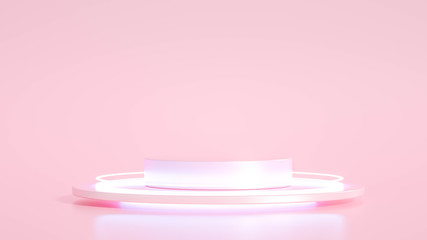 Minimalism abstract background, pedestal. 3d illustration, 3d rendering.