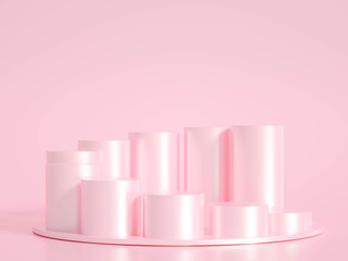 Minimalism abstract background, pedestal. 3d illustration, 3d rendering.