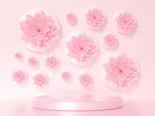 Minimalism abstract background, pedestal. 3d illustration, 3d rendering.