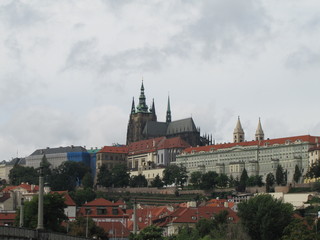 Fototapeta na wymiar Mala Strana Region and the Prague Castle in Prague, the Czech Republic