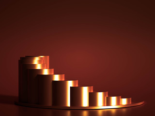 Minimalism abstract background, pedestal. 3d illustration, 3d rendering.