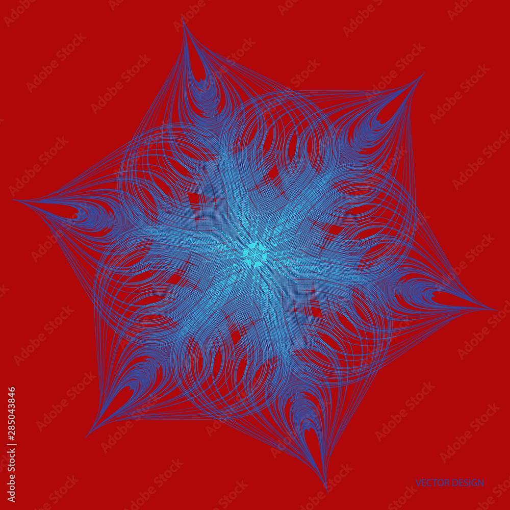 Poster vector design star background. round wave modern abstract element