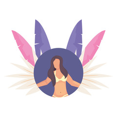 woman summer time vacations design