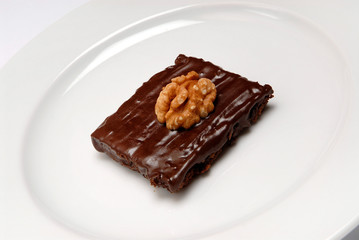 Chocolate Chip Cookie on plate on gray background
