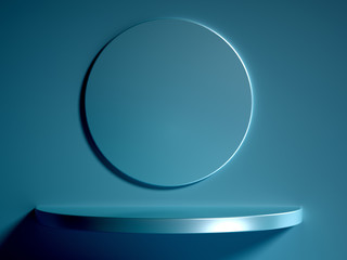 Minimalism abstract background, pedestal. 3d illustration, 3d rendering.