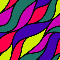 Seamless wavy lines pattern, bright colorful abstract background, fluid geometry print