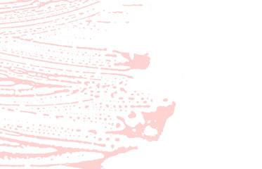 Grunge texture. Distress pink rough trace. Fair ba