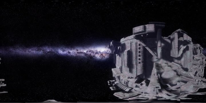 big alien mothership in space. ready for use in vr360 virtual reality