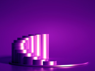 Minimalism abstract background, pedestal. 3d illustration, 3d rendering.