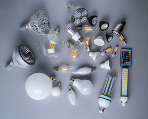 set of different led light bulbs 

