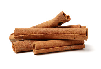 Cinnamon on a white background