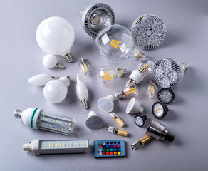 set of different led light bulbs 
