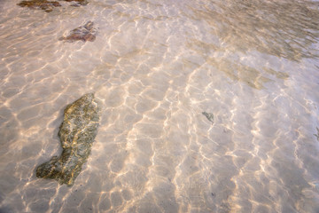 Small waves lapped the beach