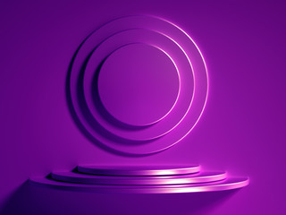 Fototapeta premium Minimalism abstract background, pedestal. 3d illustration, 3d rendering.