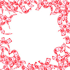 British pound notes falling. Floating GBP bills on