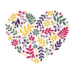 Floral heart vector design