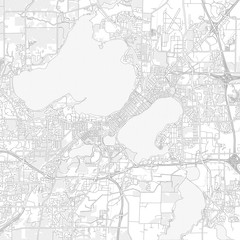Fototapeta na wymiar Madison, Wisconsin, USA, bright outlined vector map