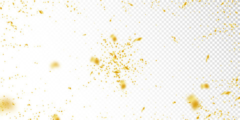 Streamers and confetti. Gold tinsel and foil ribbo