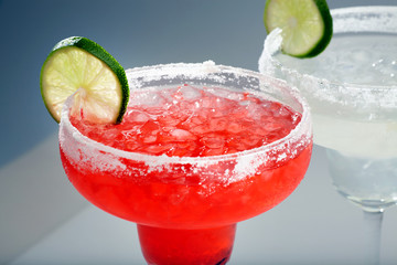 Closeup of two beautiful alcoholic cocktails