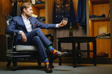 Man in luxury showroom